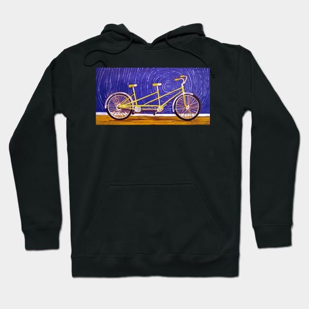 Yellow Tandem Bike Hoodie by realartisbetter